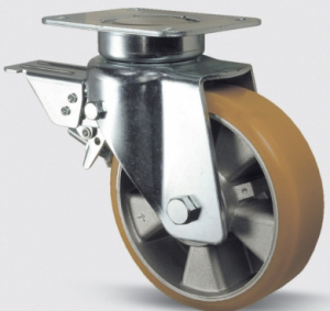 TENTE heavy-duty caster with precision ball bearing swivel head and polyurethane tread offers lowest resistance.